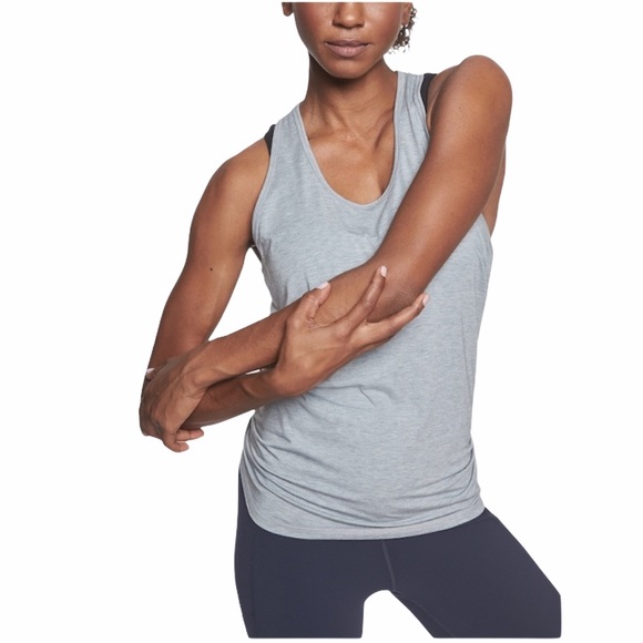 Athleta Cotton Tank Top RacerBack Long Side Yogini - Picture 10 of 15